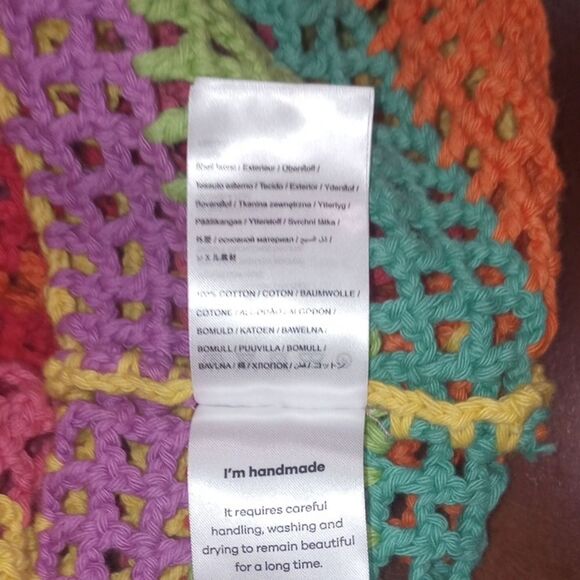 Farm Rio Colorful Rainbow Crochet Knit Dress - XS  **Missing Slip / Dress Only** - Picture 10 of 12